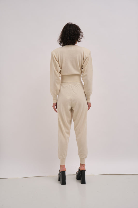 MAYA HIGH RISE CASHMERE TRACK PANTS