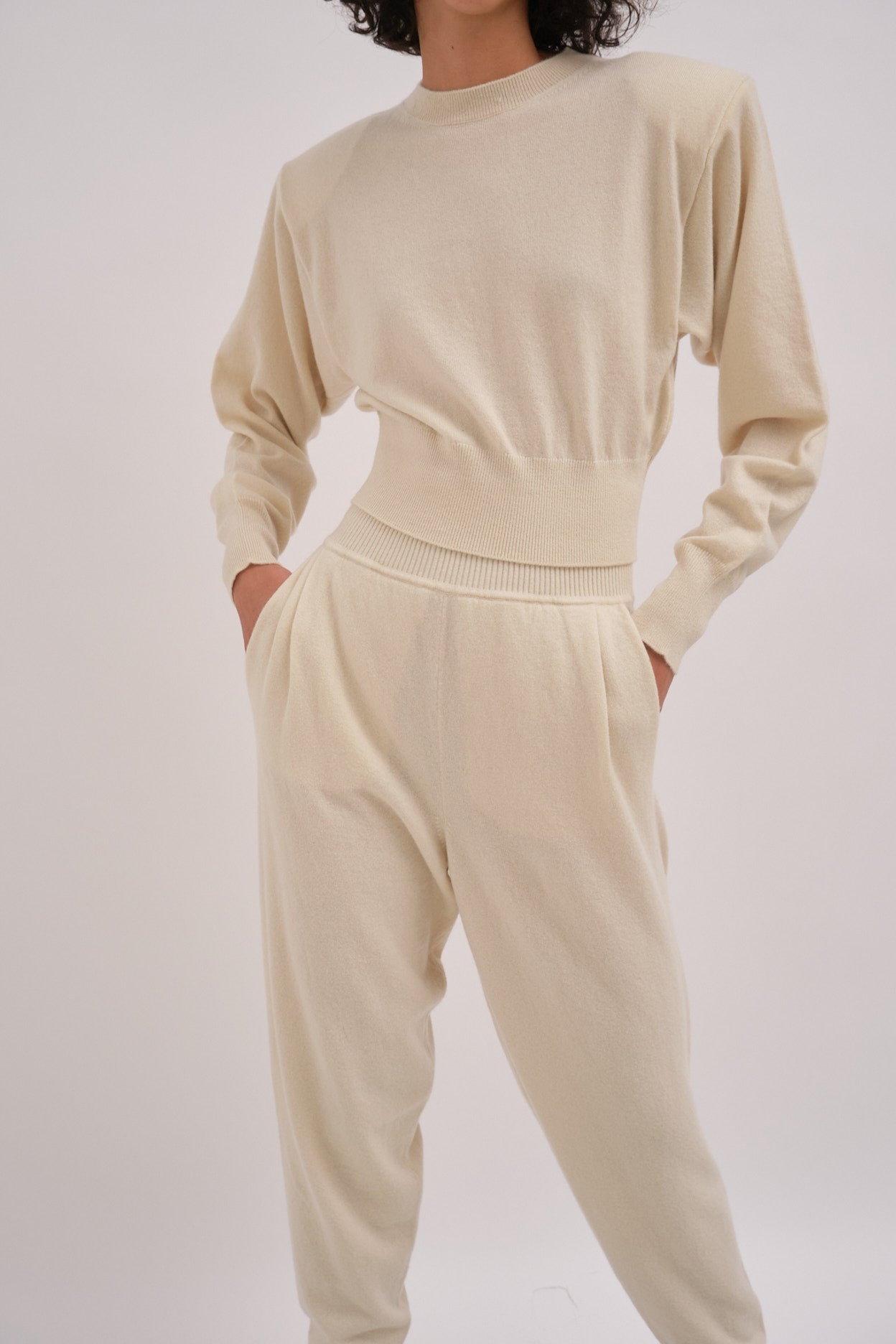 MAYA HIGH RISE CASHMERE TRACK PANTS