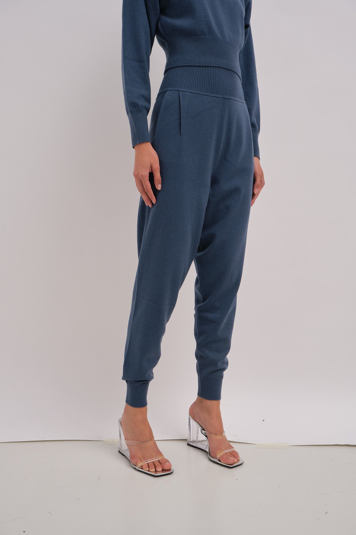 MAYA HIGH RISE CASHMERE TRACK PANTS