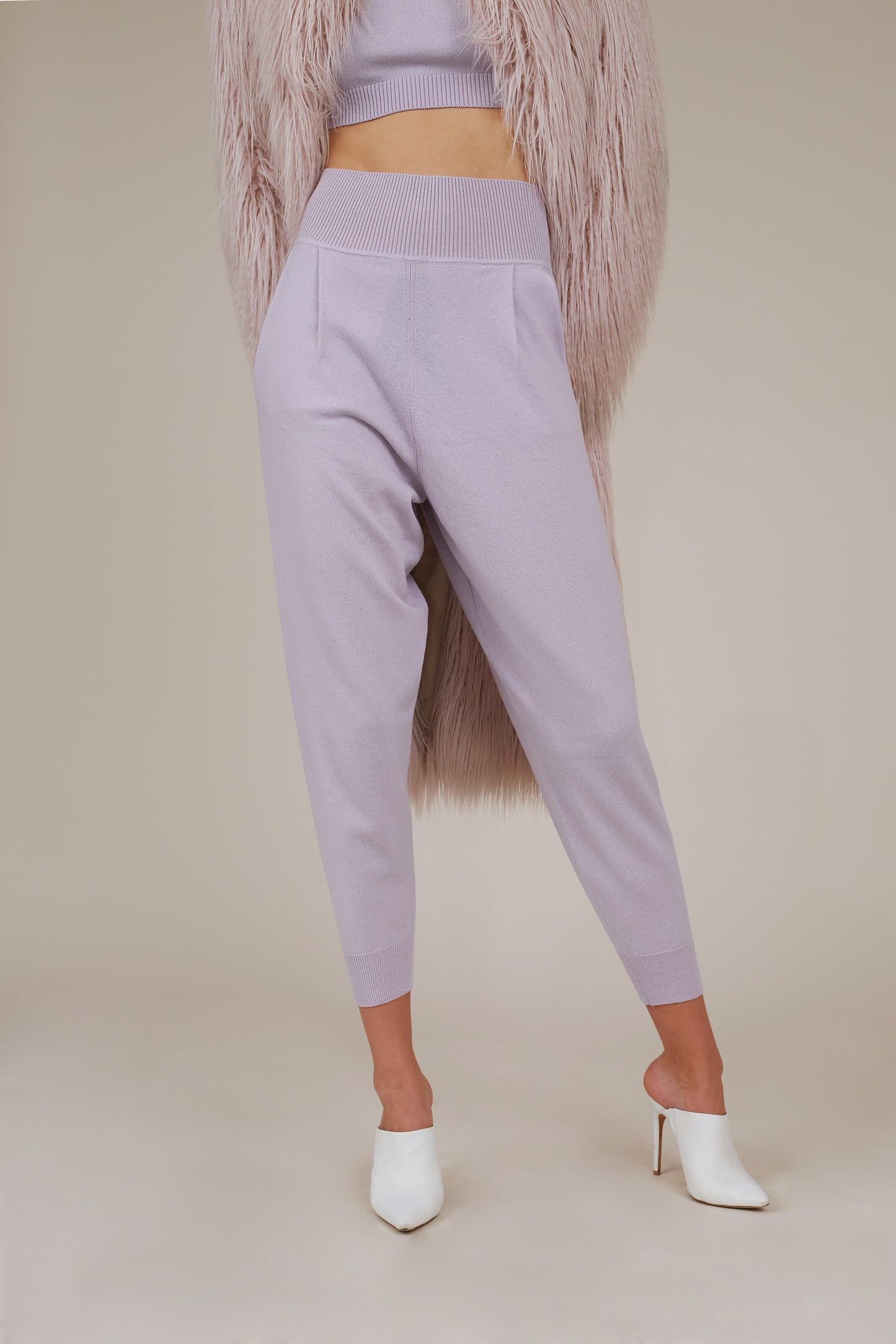 MAYA HIGH RISE CASHMERE TRACK PANTS