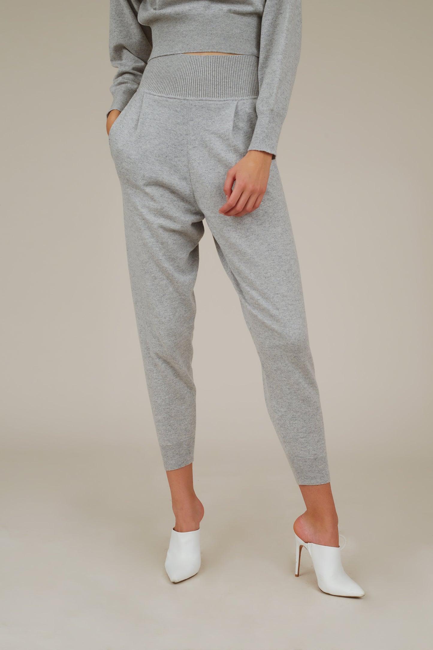 MAYA HIGH RISE CASHMERE TRACK PANTS