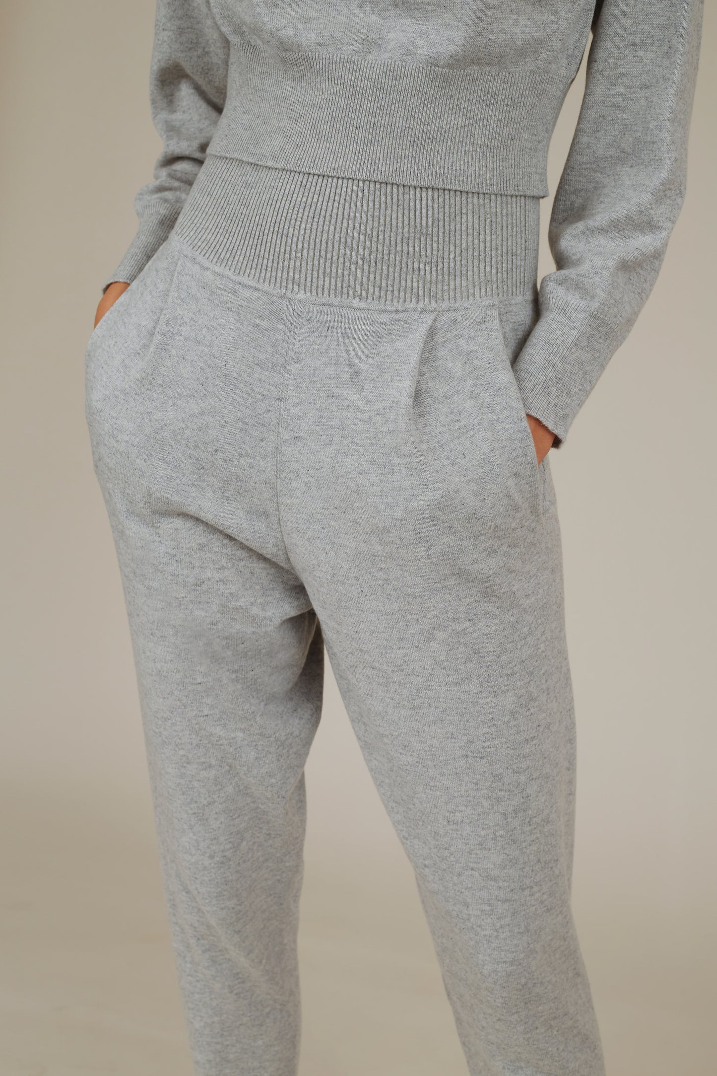 MAYA HIGH RISE CASHMERE TRACK PANTS