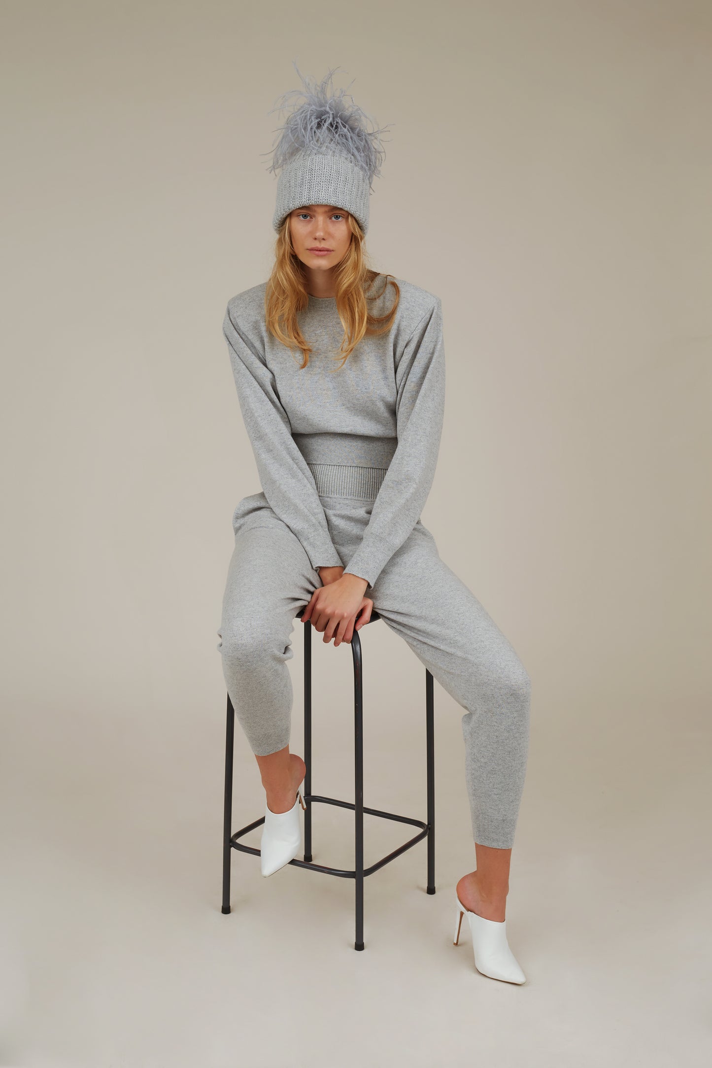 MAYA HIGH RISE CASHMERE TRACK PANTS