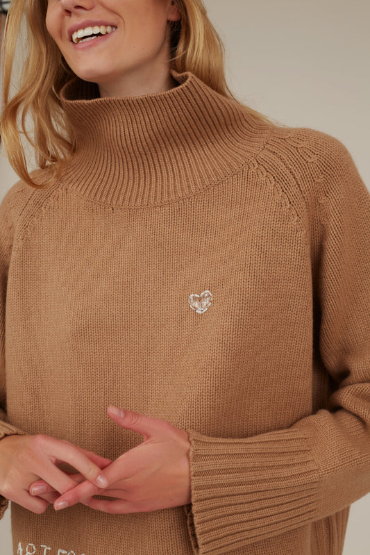 SERAFIN TURTLEECK EMBROIDERY CASHMERE SWEATER