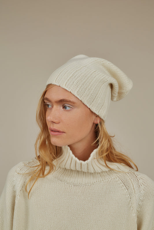 YARA HAND STITCH CASHMERE BEANIE