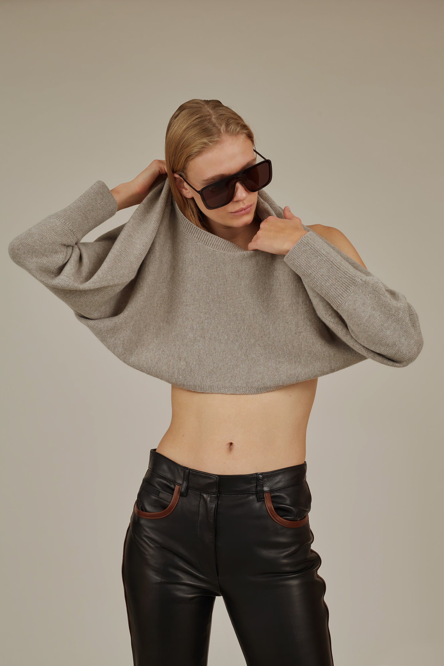 MIA CROPPED CASHMERE SWEATER