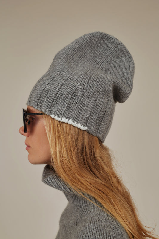 YARA HAND STITCH CASHMERE BEANIE