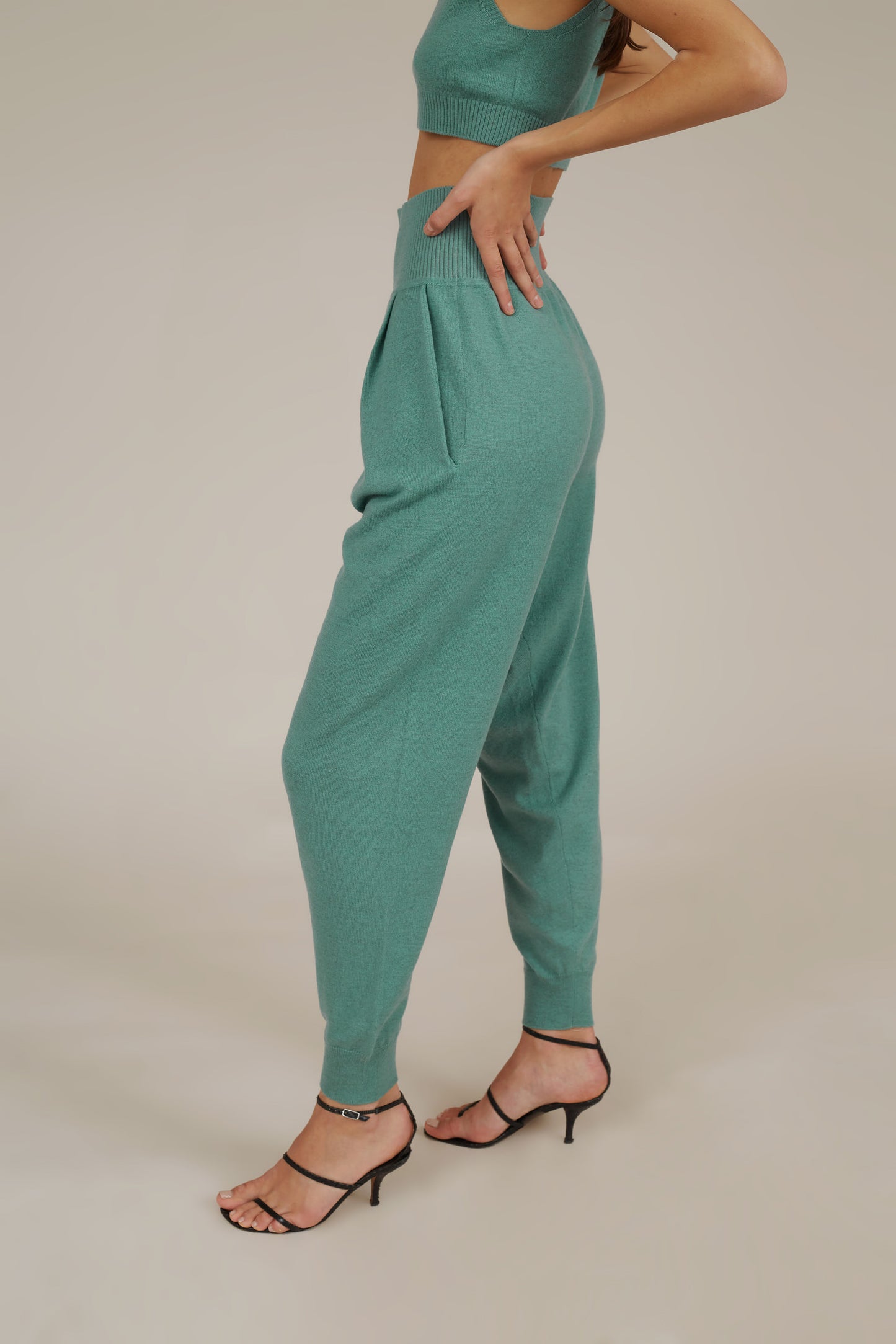 MAYA HIGH RISE CASHMERE TRACK PANTS